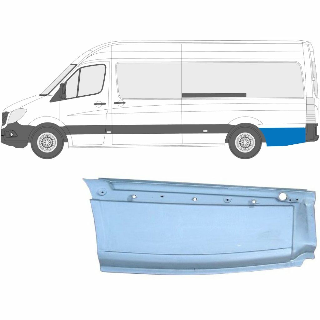 MERCEDES SPRINTER CRAFTER 2006- LWB REPAIR PANEL BEHIND REAR WHEEL / LEFT LH