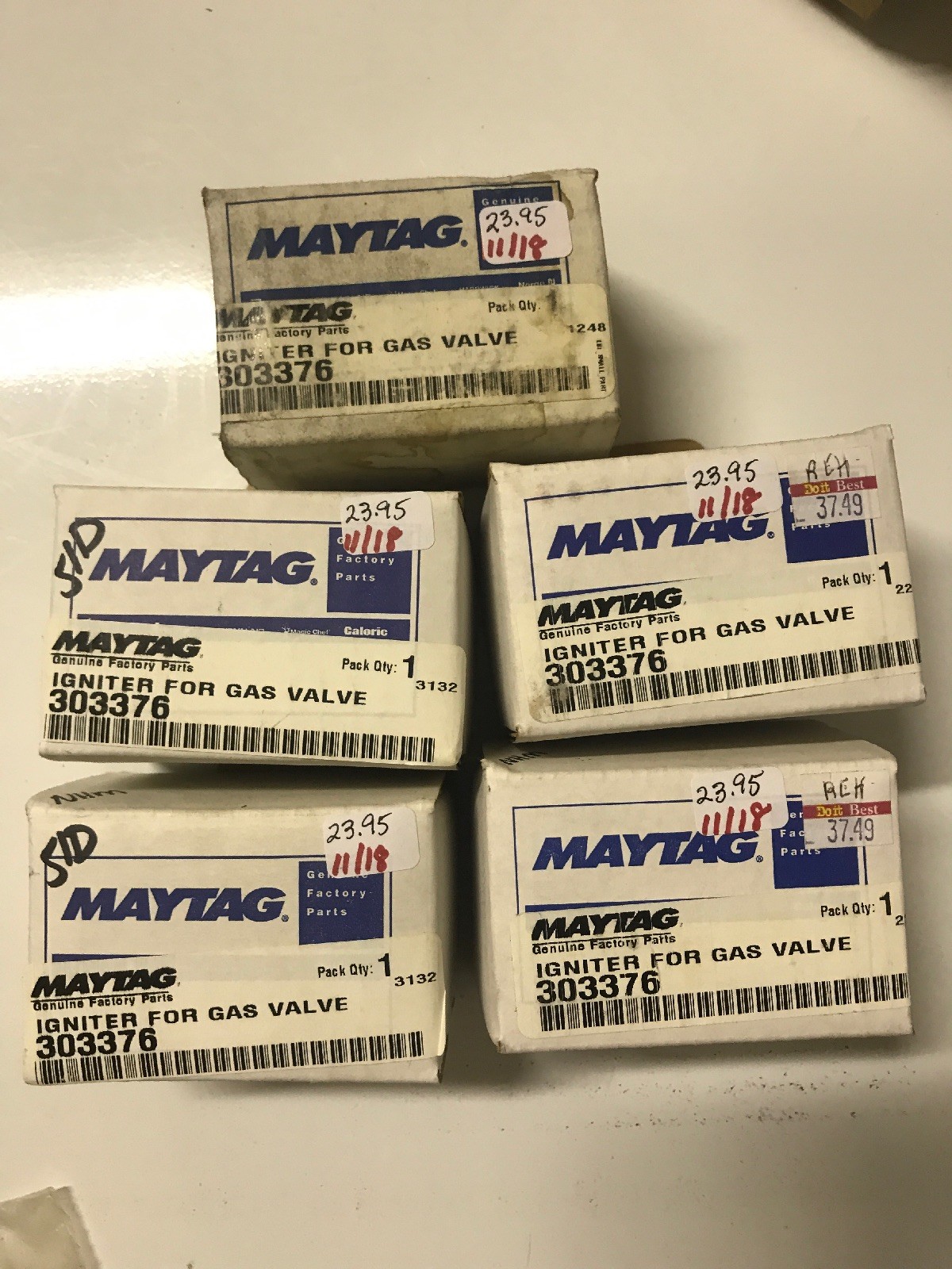 MAYTAG DRYER IGNITER FOR GAS VALVE DE350 303376 FREE SHIPPING NEW PART