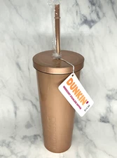 Dunkin 24oz Stainless Steel Sipper Iridescent  GOLD  ***FREE GIFT W/PURCHASE***
