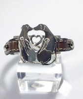 Rhodisches Lederarmband Paar Mit 925 Sterling Silber Herz Luce