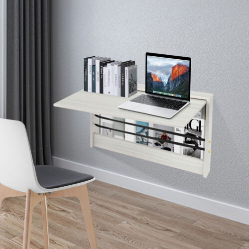 Folding Wall Table, Light Gray Fold Down Table Wall Mounted For Workbench, Home - Picture 17 of 20