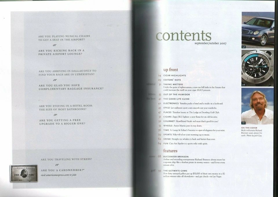 2007 October Cigar Aficionado - 10 Best Luxury Watches - Tycoon Richard Branson Foto 2 de 4