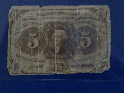 1862 1st Issue 5 Cents Fractional Currency Circulated Postage Note