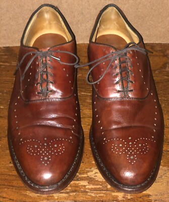Allen Edmonds Weybridge Brown Leather Oxford Dress Shoes Size 10D Allen Edmonds Mens WeyBridge 5908 USA Leather Oxford Loafer  main image 4