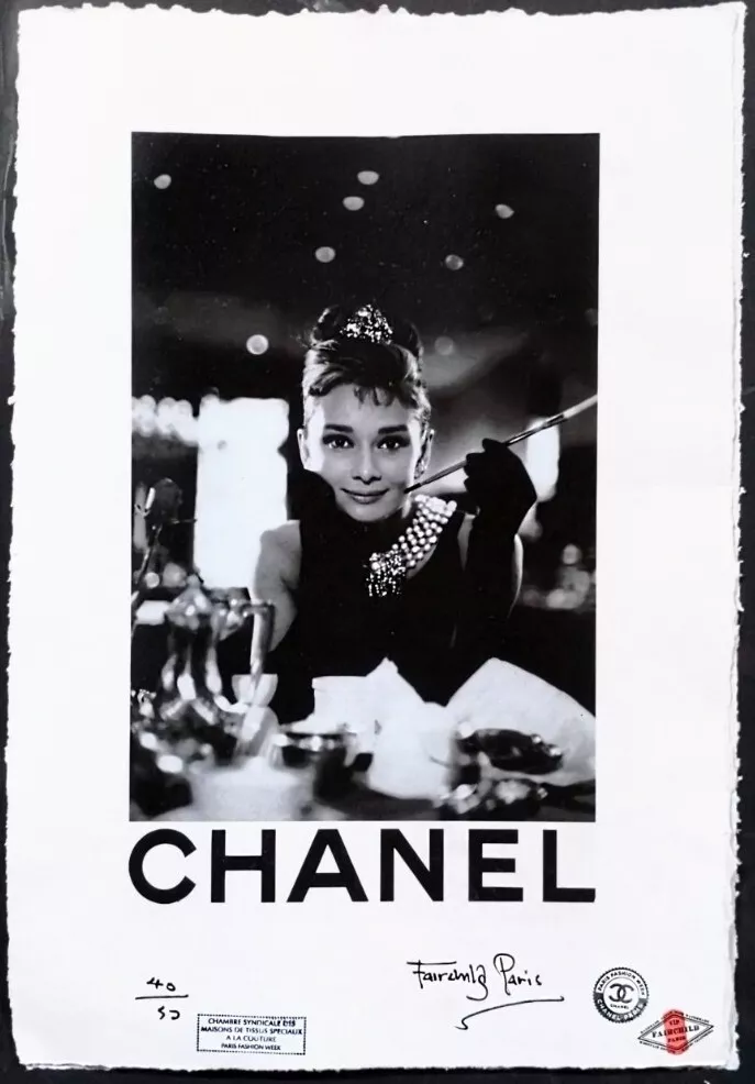 Audrey Hepburn, CHANEL, Ltd. Ed. or Artist Proof, Hand Signed Fairchild  Paris