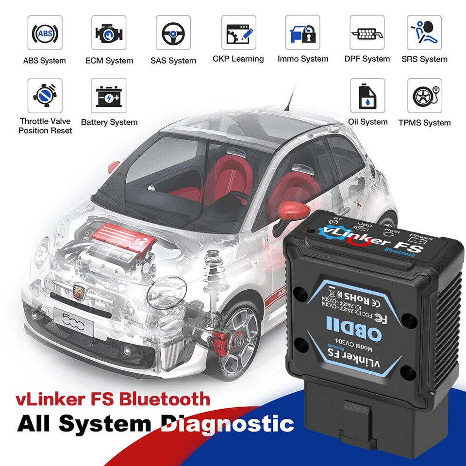 Escáner de diagnóstico para automóvil Vgate vLinker FS Bluetooth Ford FORScan HS/MS-CAN OBD2 Foto 3 de 4