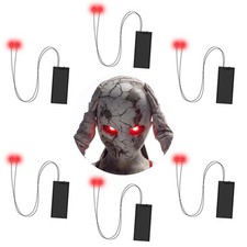 6 Pack Red Glowing Halloween LED Eyes for Skulls Costumes Props