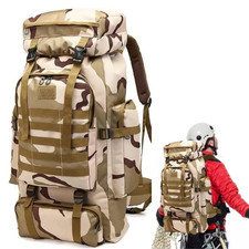Sac à dos Militaire Tactique 80L Camouflage Plateau Randonnée Camping Étanche
