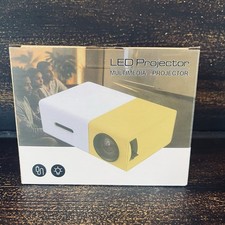 Ultra-Compact Pocket Portable Multimedia Projector LED Lamp AV, USB HDMI Yellow