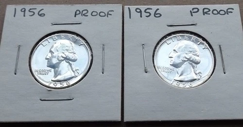 Lot of (2)  1956 Proof Washington Quarters - Uncirculated 90% Silver Beauties