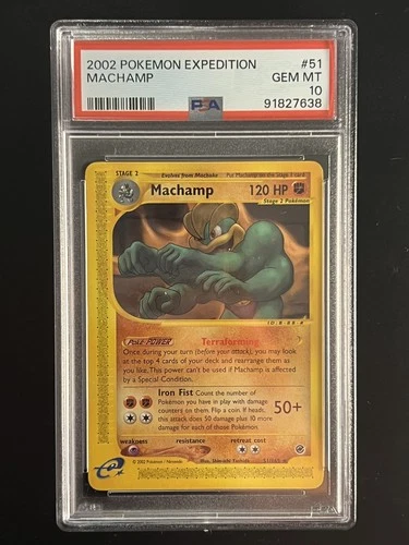 PSA 10 - Pokemon Expedition - #51 Machamp - GEM MINT
