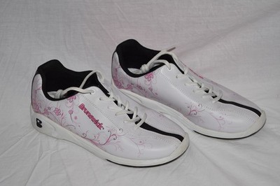 Brunswick Cindy Bowling Shoes White Pink Flowers Womens Sz US 8.5 EUC
