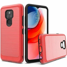 GSA Brushed Case w/Edge for Moto G Play 2021, XT2093 - Red