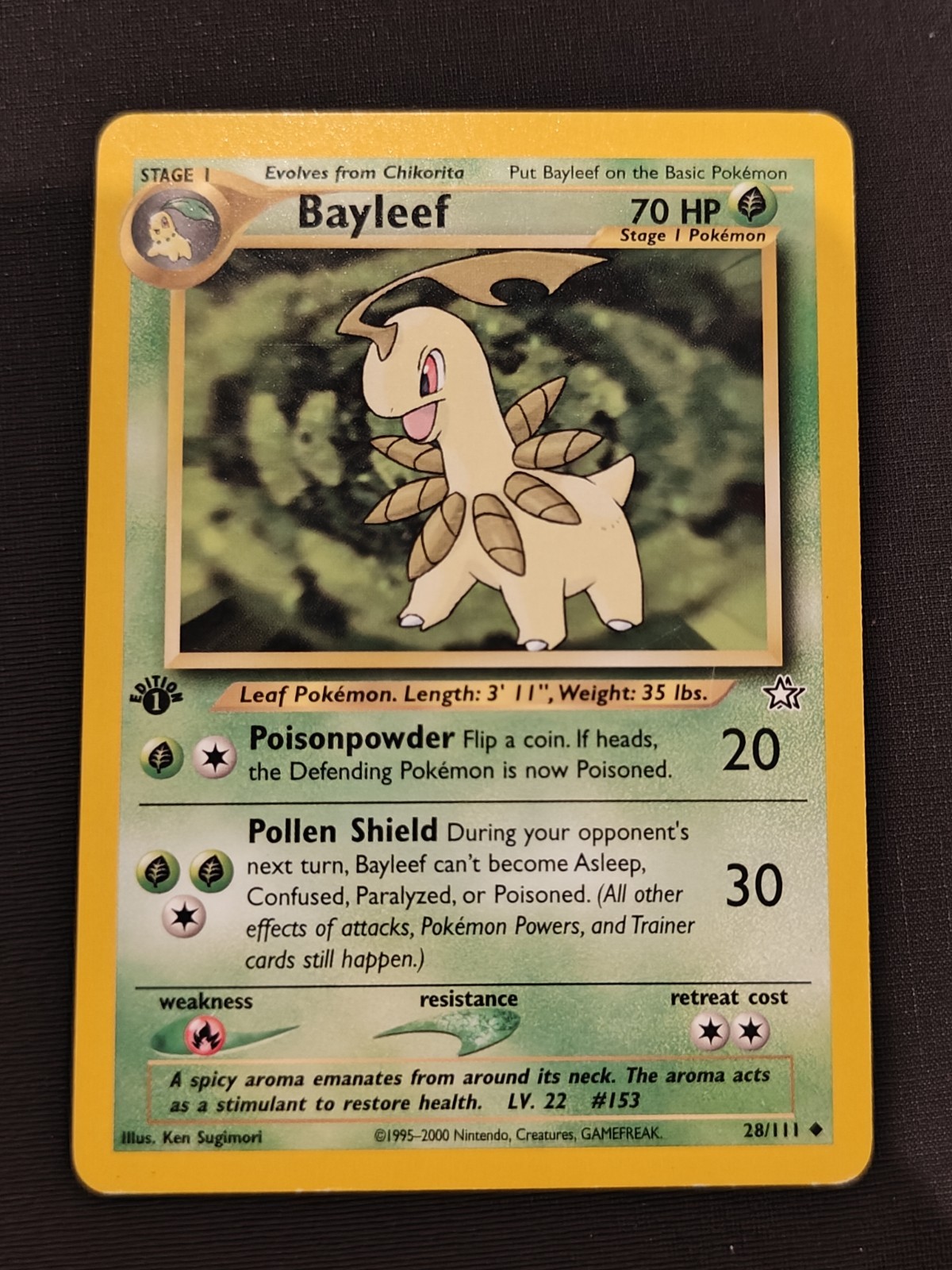 Pokemon Neo Genesis 1st Edition Bayleef #28/111 (Chikorita 1st Ed Bonus)