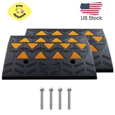 Rubber Curb Ramp Driveway Ramp for Curb 2 Pack 6" Rise 19.3" Wide