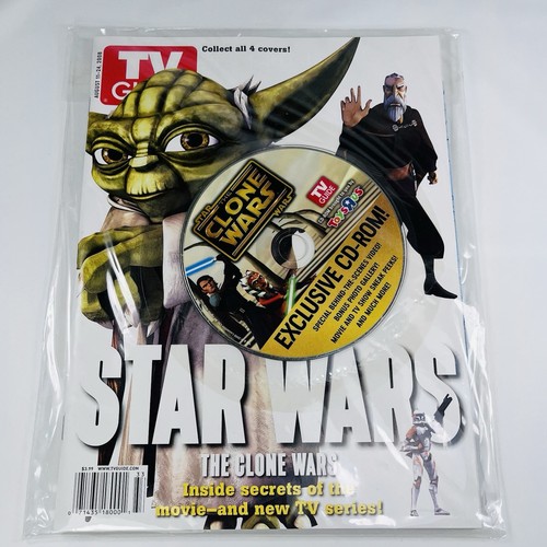 STAR WARS The Clone Wars TV GUIDE Magazine Collector SET of 4 W/CD ROMS Aug 2008 - Picture 4 of 9