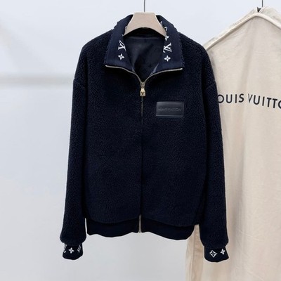 Louis Vuitton Leder Patch Fleece Bomberjacke 25FW 156694966