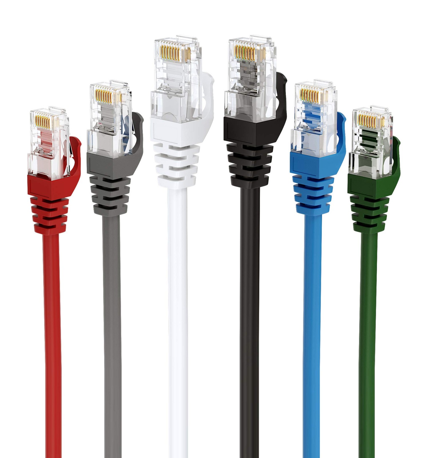 12-Pack 6FT CAT6 Ethernet Cable - 1Gbps, 550MHz, RJ45 Gigabit Internet Network Cord