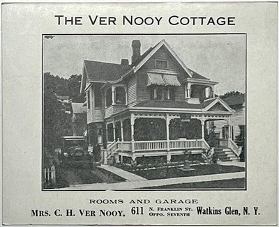 1920 VER NOOY COTTAGE WATKINS GLEN TOURIST ROOMS GARAGE PHOTO CARD NY VIEW RARE!