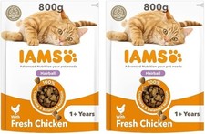 IAMS Hairball Complete Dry Cat Food for Adult and Senior Cats with Chicken 800 g 14.83 per kilo