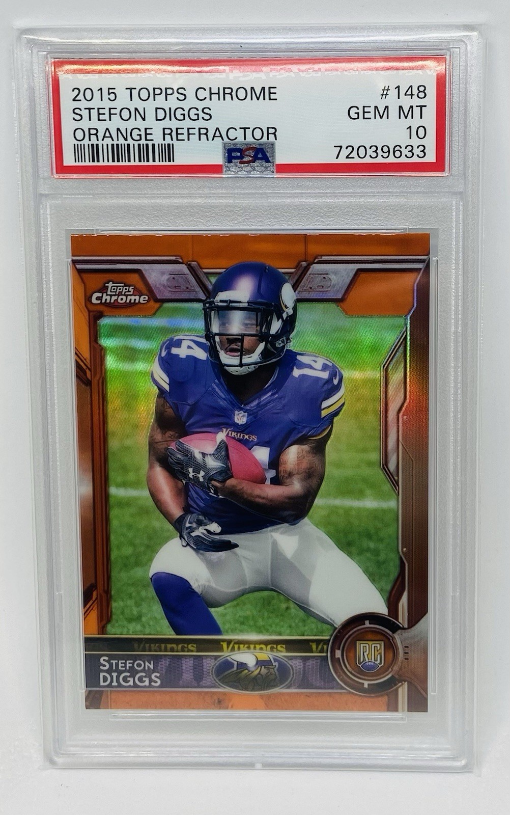 Stefon Diggs Topps Chrome #148 Orange Refractor