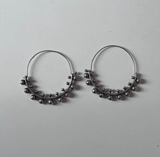 Silver Hoop Earrings Diameter: 6 cm Material:...