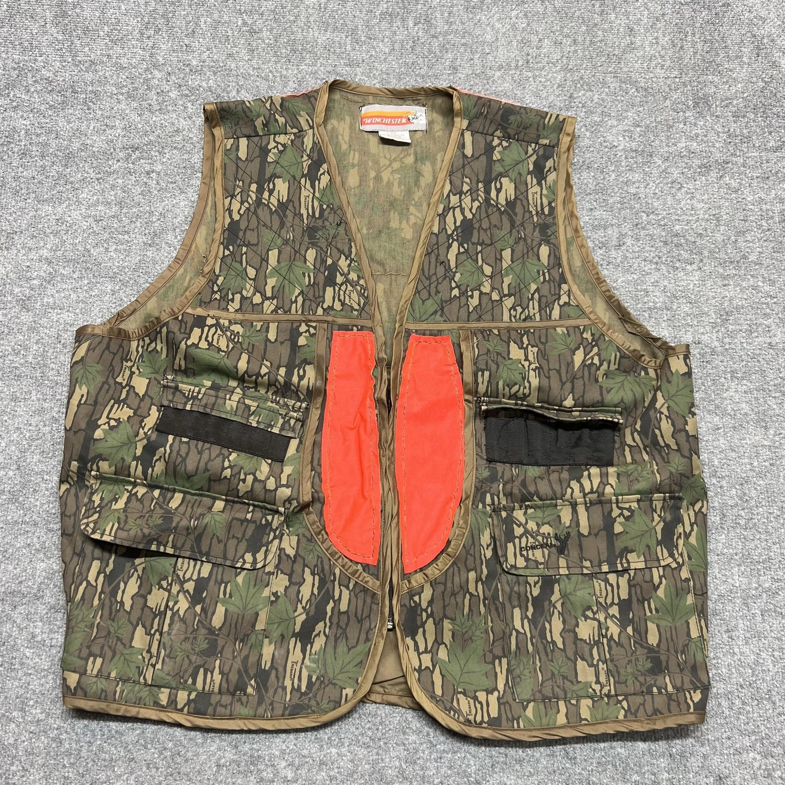 Winchester Vest Mens 2XL Camo Blaze Orange Hunting Shooting Outdoor Conceal
