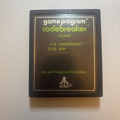 Codebreaker Text Label Atari 2600 Game Cleaned Tested Working