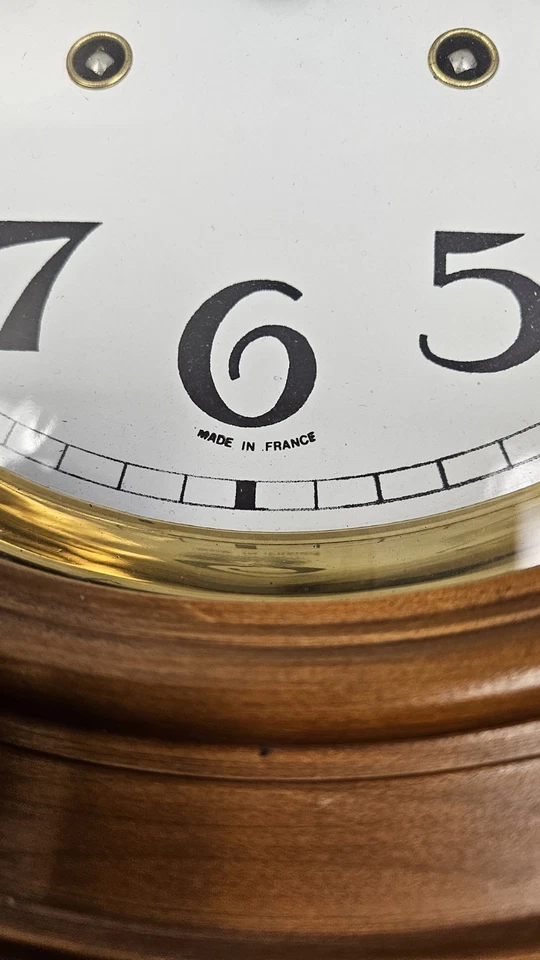 ¡RECIÉN REVISADO! siglo XIX. Reloj de pared redondo francés Francois Desire Odobez A Morez Foto 4 de 4