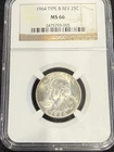 1964 Quarter Dollars Silver Coinage NGC MS-66