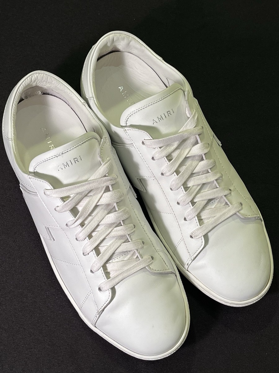 AMIRI ITALY MADE LIGHTNING BOLT WHITE SNEAKERS SHOES MENS SIZ 44