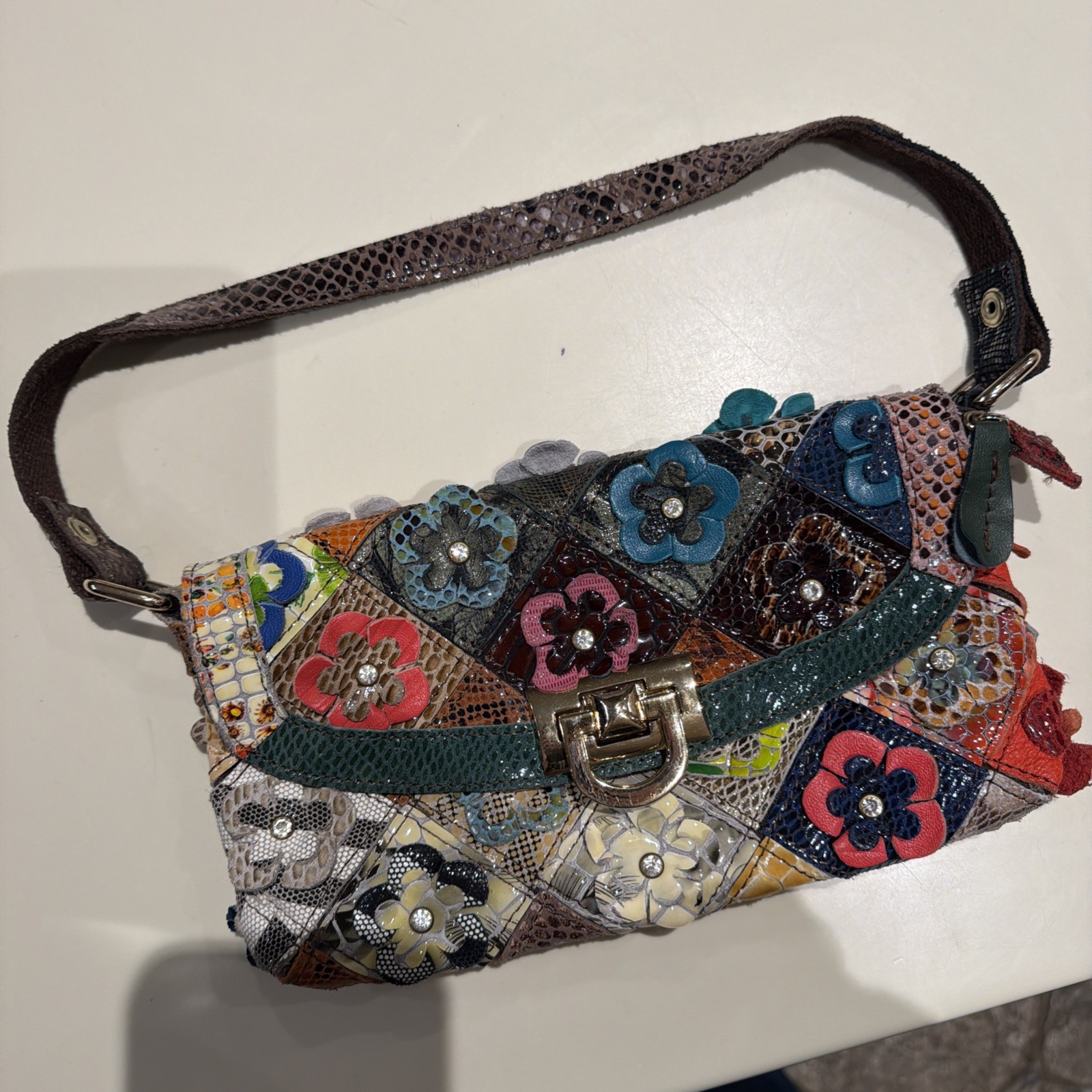 Bohemian Boho Style Patchwork Leather Shoulder Bag - image 2