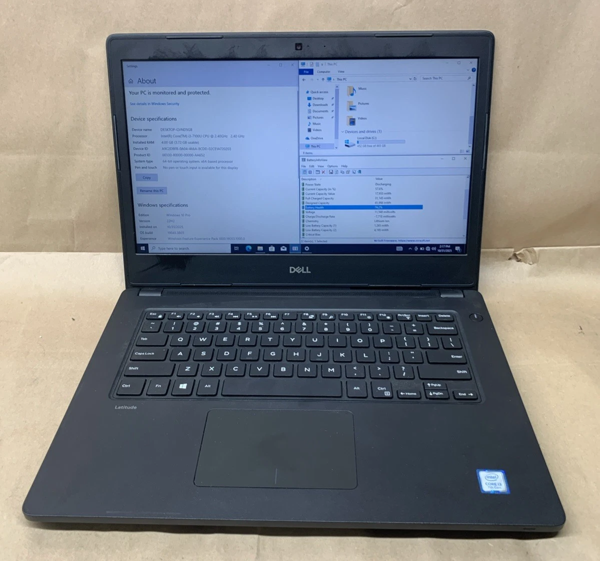 Dell Intel Core i3 7th Gen. 4 GB RAM PC Laptops & Netbooks for