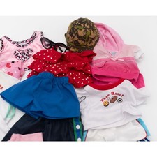 Build A Bear Clothing Accessory Lot Shoes Tops Skirt Shorts Hoodie Glasses Hat