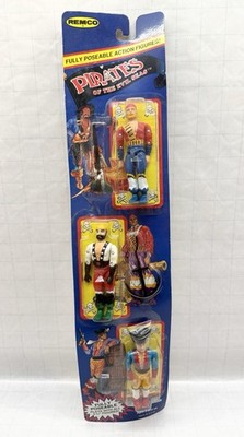 RARE Remco Pirates of the EVIL SEAS 3 pack Calico Black Beard Long John *Damage*
