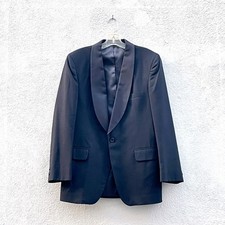 Vintage 80s Celebrity Formals Black Shawl Collar Tuxedo Jacket Size 40R