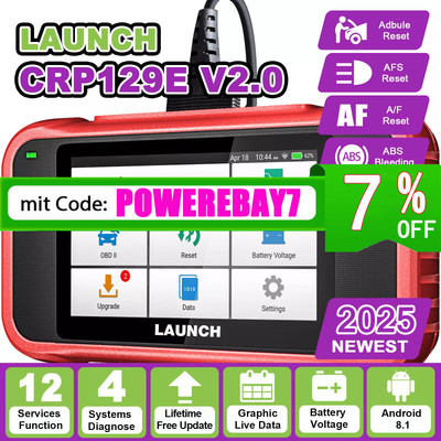 2025 Launch CRP129E V2.0 Profi KFZ Diagnosegerät Auto OBD2 Scanner TPMS EPB SAS
