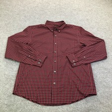 Eddie Bauer Dress Shirt Mens Medium Red Plaid Voyager Button Down Long Sleeve