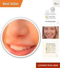 Fake Nose Ring - Tiny Thin 24 Gauge Faux Nose Piercing For Women - 925 Sterli...