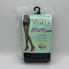 NWT Spanx Love Your  Assets Shaping Tights Black Textured Wishbone  Sz 2