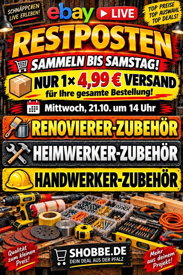 Heimwerker-Zubehör – Renovierer-Zubehör -  nur 1x Versandkosten pro Stream