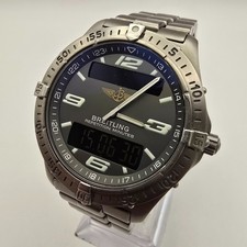 BREITLING AEROSPACE E65362 MENS WATCH TITANIUM SWISS QUARTZ WITH BOX & PAPERS.