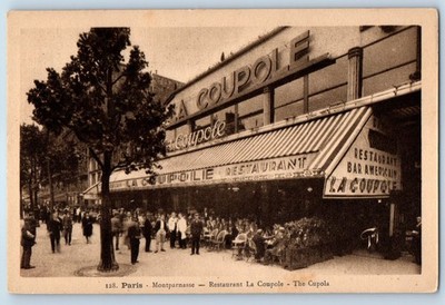 Paris France Postcard Montparnasse The Cupola Restaurant c1930's Vintage