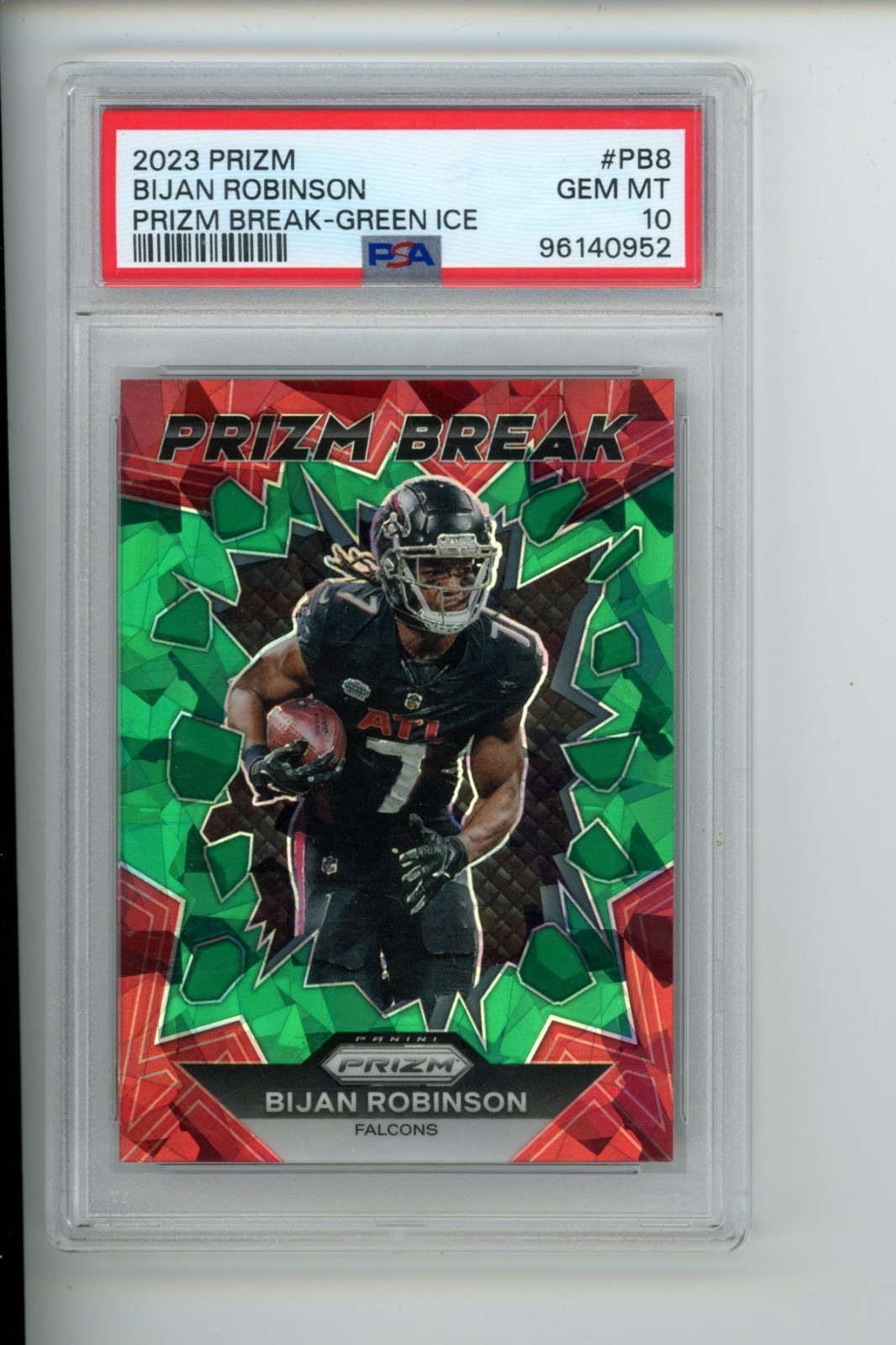 Bijan Robinson Panini Prizm Prizm Break #PB8 Green Ice