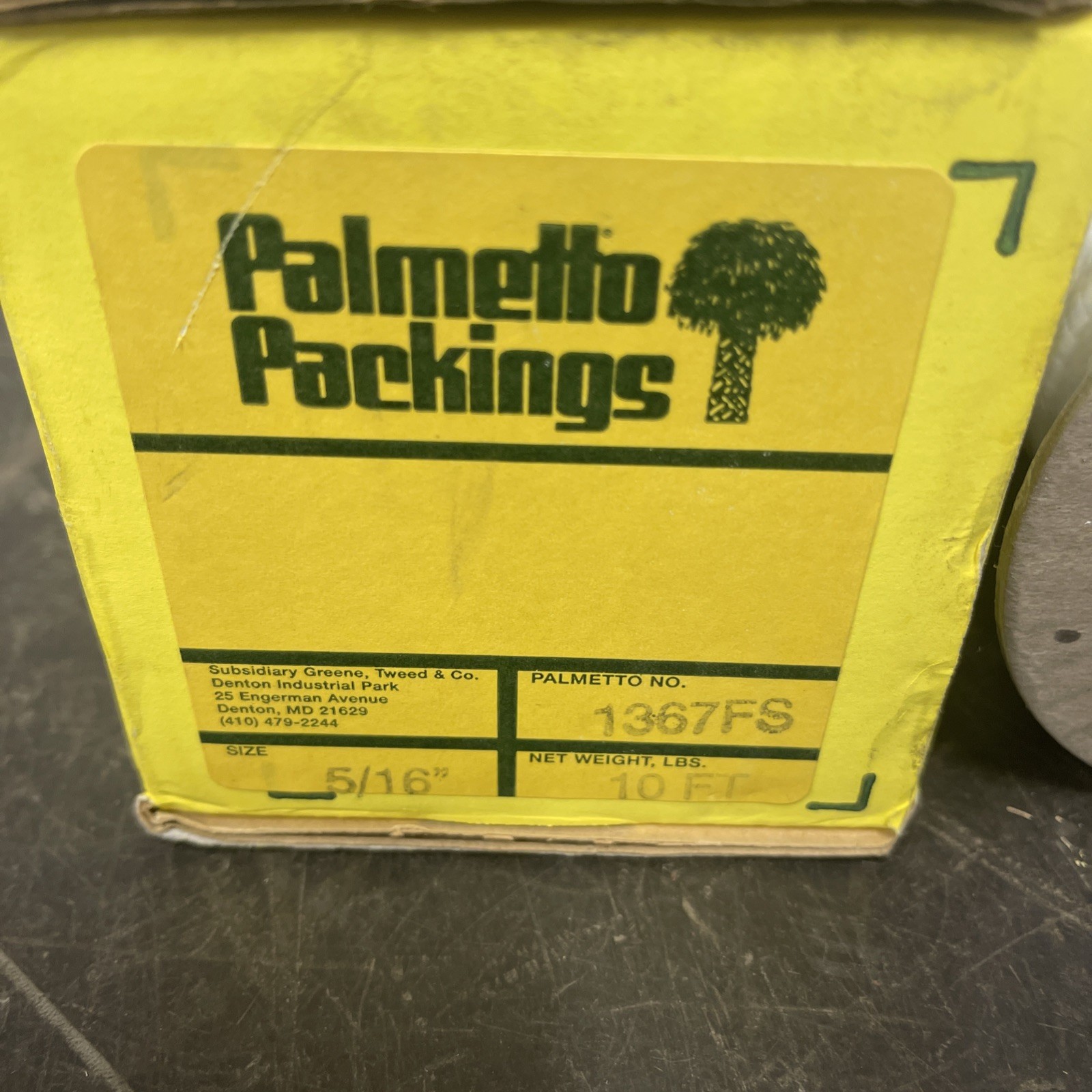 PALMETTO PACKING 1367FS Packing Seal, 5/16 Sq In., 10 Ft