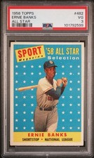 1958 Topps #482 Ernie Banks All Star PSA 3 VG CENTERED HOF