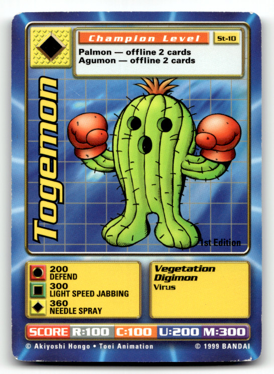 Digimon Digi Battle - Togemon St-10 - 1st Edition - Series 1 Starter