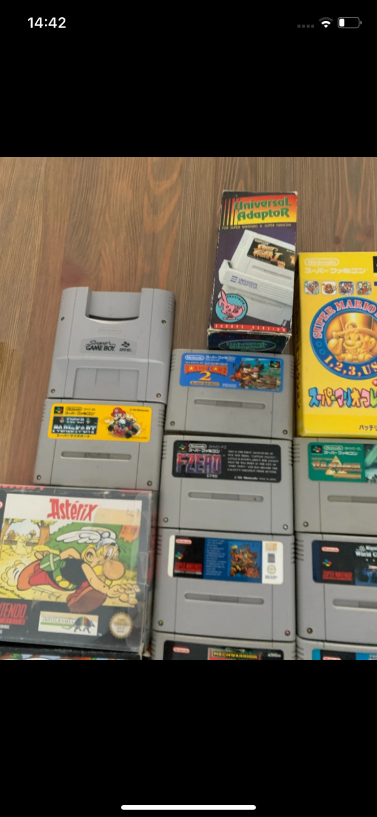 lot jeux super nintendo et adaptateur 3