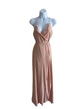 Lovers + Friends Nostalgia Wrap Maxi Halter dress Pink Small Revolve