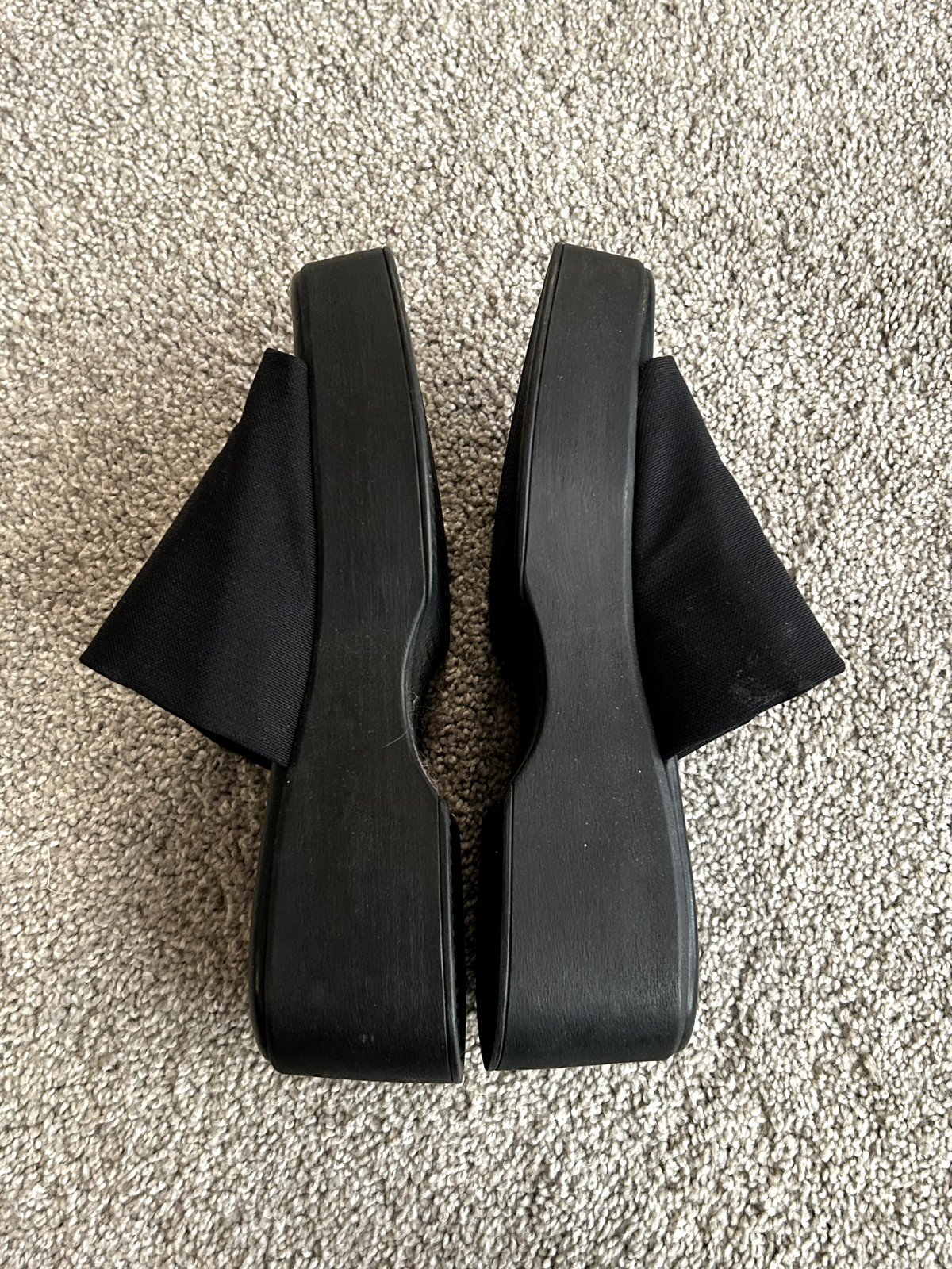 Steve Madden Black Solid Platform Slip On Slide S… - image 4